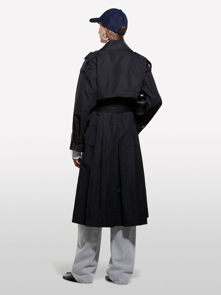 Schwarzer Trenchcoat mit bequemer Passform und Gürtel - trenchcoats und regenjacken für damen - Schwarz | Sisley image number 2